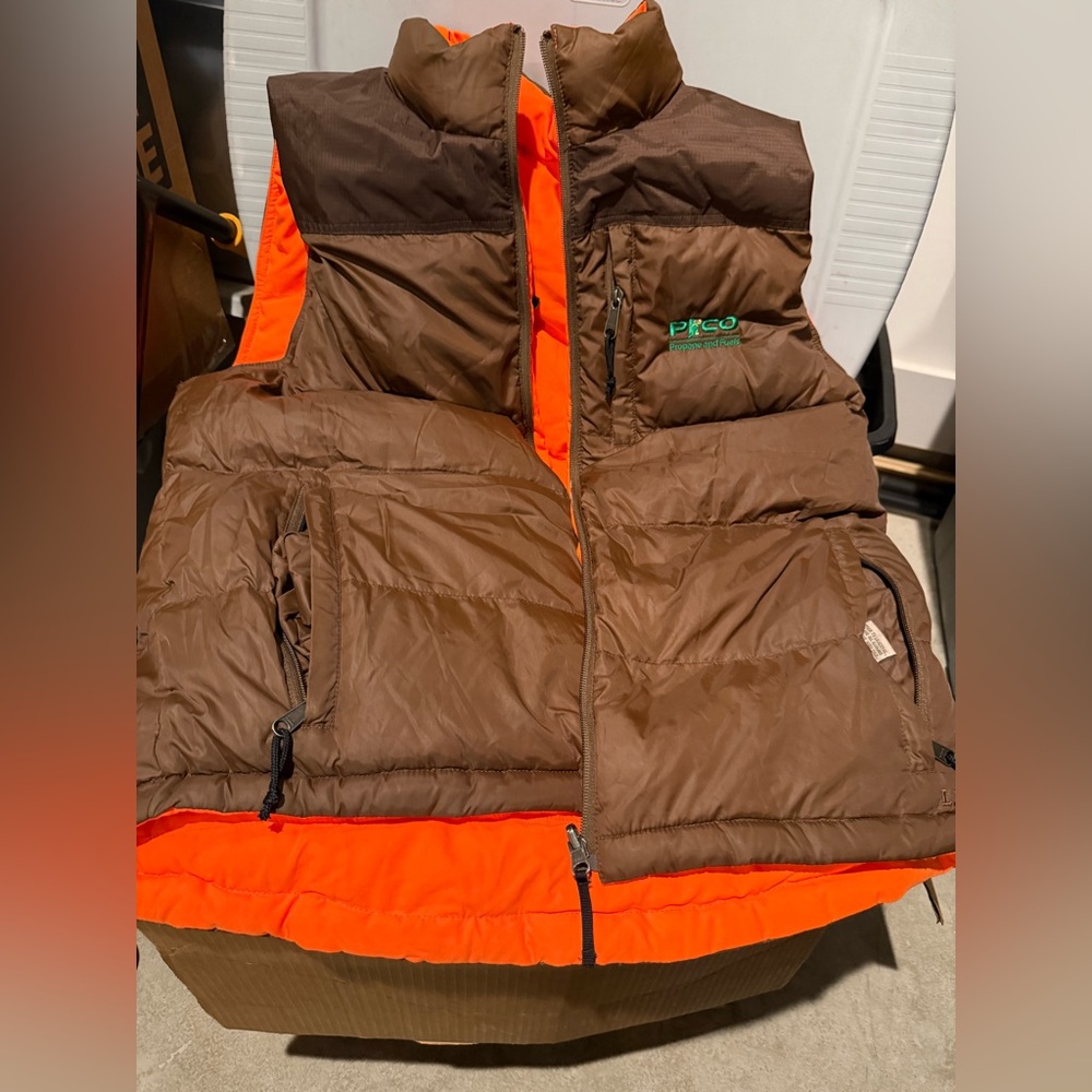 Brown and Orange Puffer Vest - with LOGO